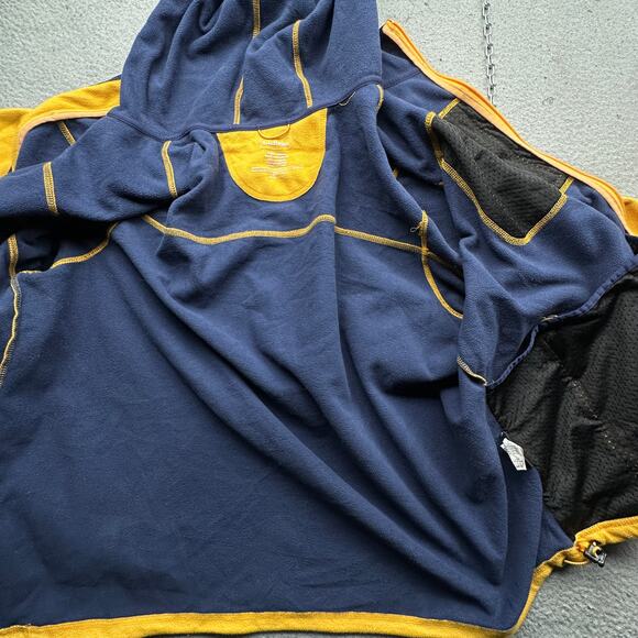 LL Bean Polartec Windbloc Fleece Hoodie Jacket Mens XXL Full Zip Yellow 251298 - Picture 12 of 15